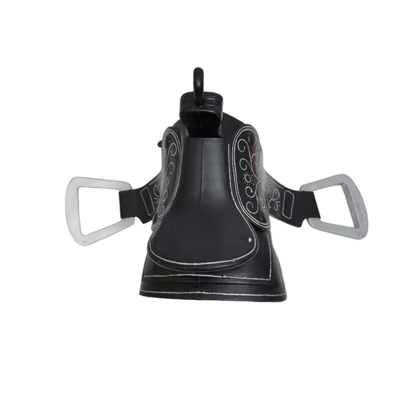 Battat Doll Toy Horse Riding Saddle With Stirrups- Blk Slv, Blk Boots, & Brush - Picture 5 of 12